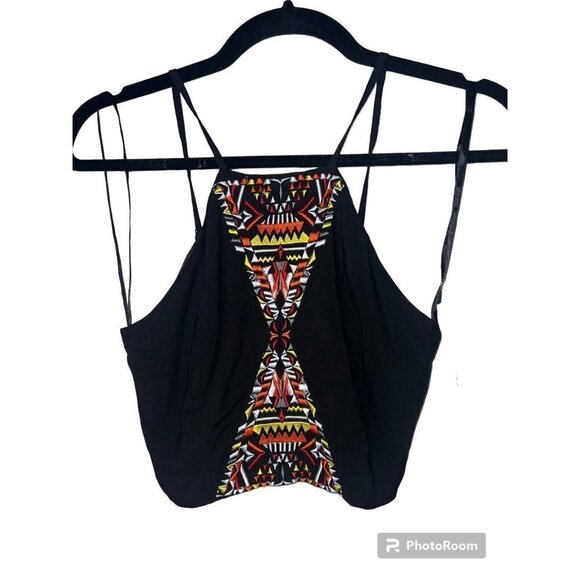 LF Run Cinta Run Festival Crop Top Concert Braless Shirt NWTS Embroidered Boho V - Picture 2 of 12